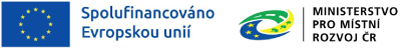 Logo Spolufinancováno Evropskou unií a Ministerstvo pro místní rozvoj.